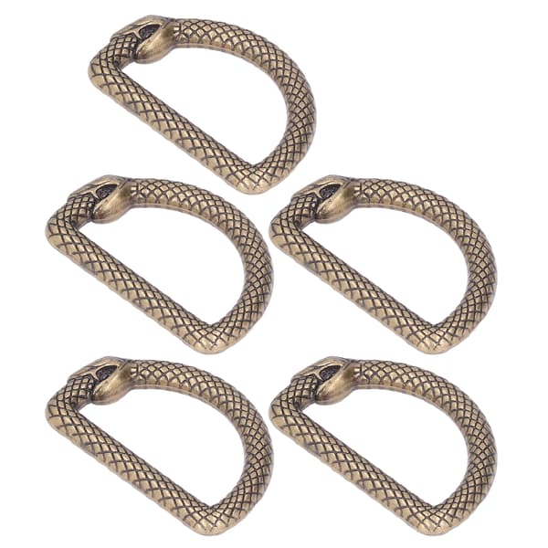 5 stk. D-ringe zinklegering robust holdbar multifunktionel bred anvendelse metal D-ringe til taske rygsæk bælte bronze