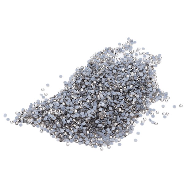 14400 stk. flade bagsiderhinestone, blændende farverige DIY robuste iriserende rhinestones runde perler til manicure makeupTransparent grå