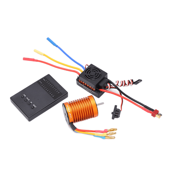F540 4370KV børsteløs motorsett med vanntett 60A ESC og programmeringskort for 1/10 RC-bil