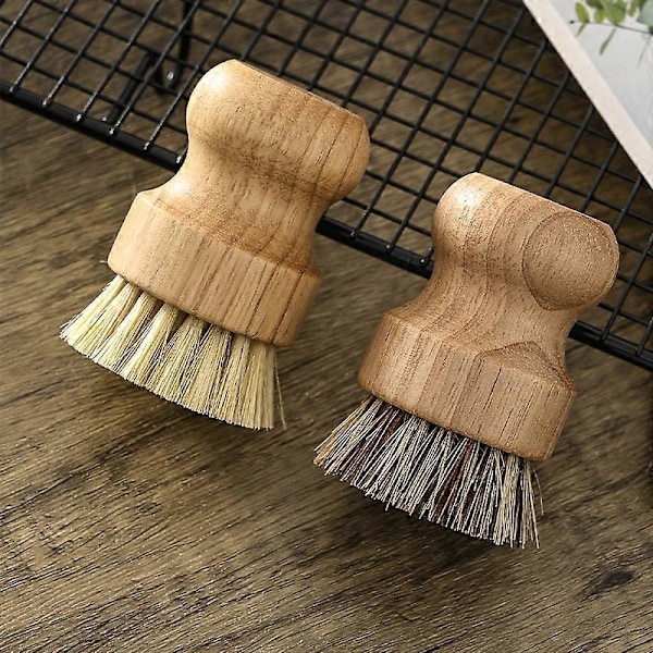 Diskborste - Miljövänlig Bambu 2-pack Mini Hållbar Skrubb för Köksrengöring