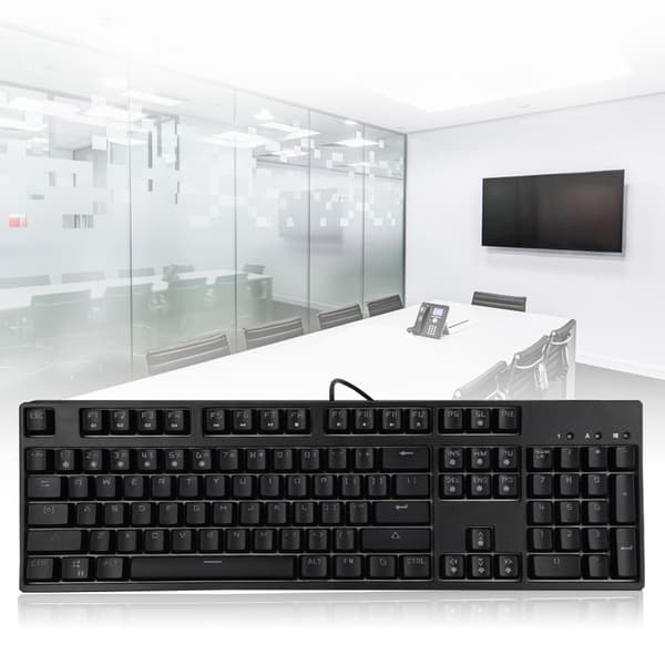 M-8 104 taster regnbue baggrundsbelyst mekanisk kablet computertastatur spil kontor