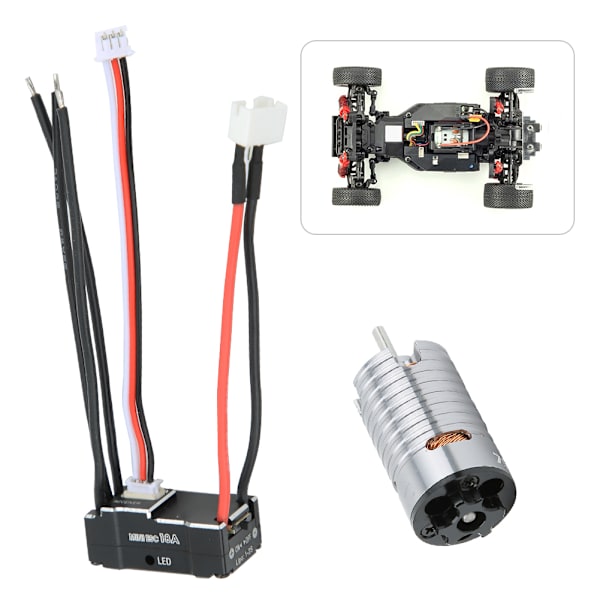 1410 Børsteløs Motor 18A Sort ESC RC Udskiftningstilbehør Reservedel (Titanium Farve 7500KV )
