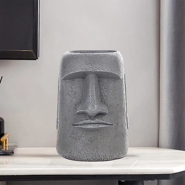 2 stk. Påskeø-statue Blomsterpotte Sukkulentpotte til hjemmet 10,2 x 9,3 x 11,6 cm