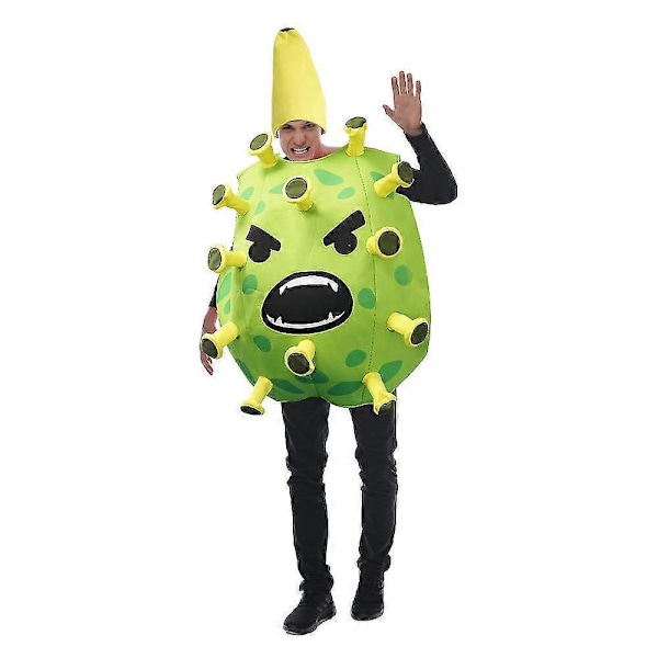 Halloween Cosplay Kostym Coronavirus Rolig Fest Kostym Röd Drakfrukt Rekvisita Scenkostym Rekvisita
