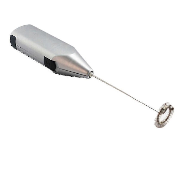 Håndholdt batteridrevet melkeskummer for kaffe, latte, cappuccino, sølvfarget (1 stk)