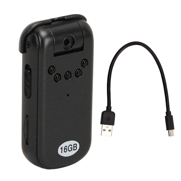 V13 Mini Kamera 1080P HD Bagklipsdesign 16GB Infrarød Nattesyn Mini Camcorder til Førstepersonsfotografering