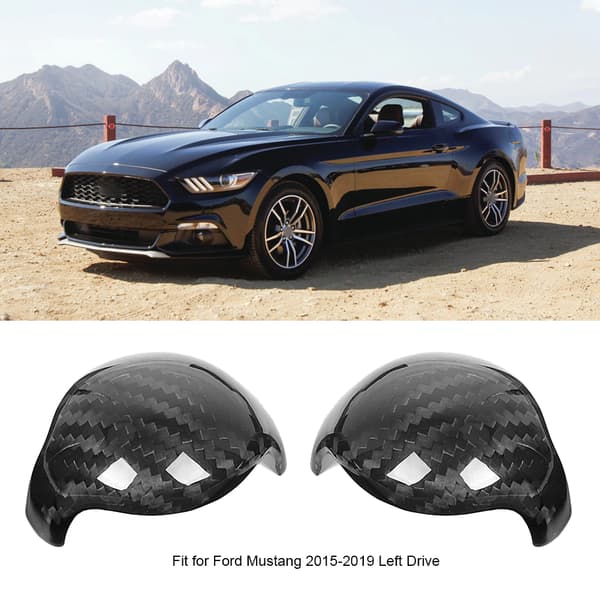 2st Kolfiber Växelspaksknoppskydd för vänsterstyrd Ford Mustang 2015-2019