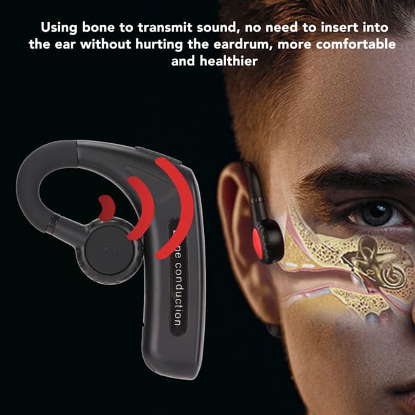 Bluetooth beinledningsørepropper Stereo Bluetooth 5.0 Multifunksjonell Håndfri Trådløs Ørepropp for Døve