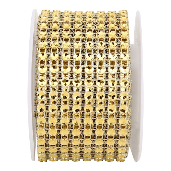 3PCS Rhinestone Mesh Roll Shiny Diamond Wrap Ribbon Trim DIY Hand Made DecorationGold