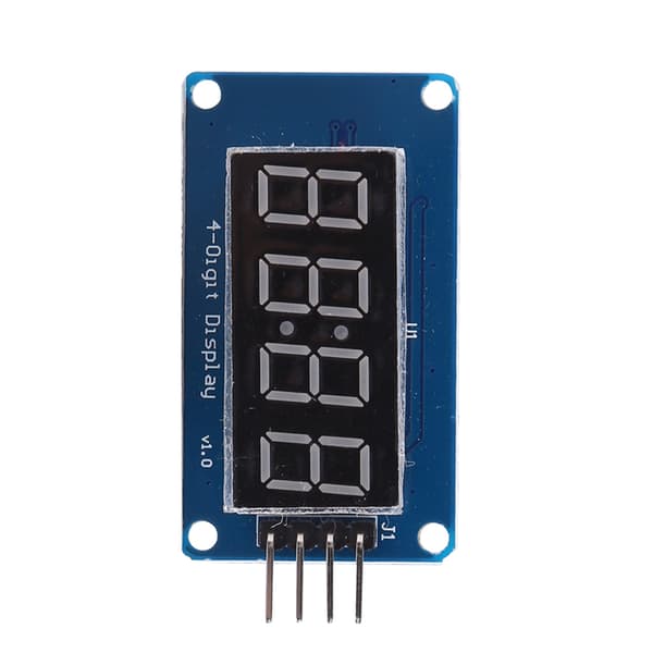 Rødt lys LED digitalt display 4-cifret 7-segment modul justerbar lysstyrke