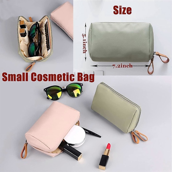 Rejse Makeup Pung Lille Kosmetiktaske Mini Makeup Tasker til Taske, Vandtæt Bærbar Rejse Toilettaske med Lynlås, Lille Makeup Organizer Clutch