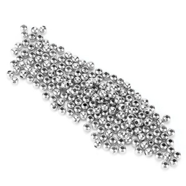 200 st smycken pärlor enkelt material armband halsband tillbehör partition pärlor för DIY smyckenSilver