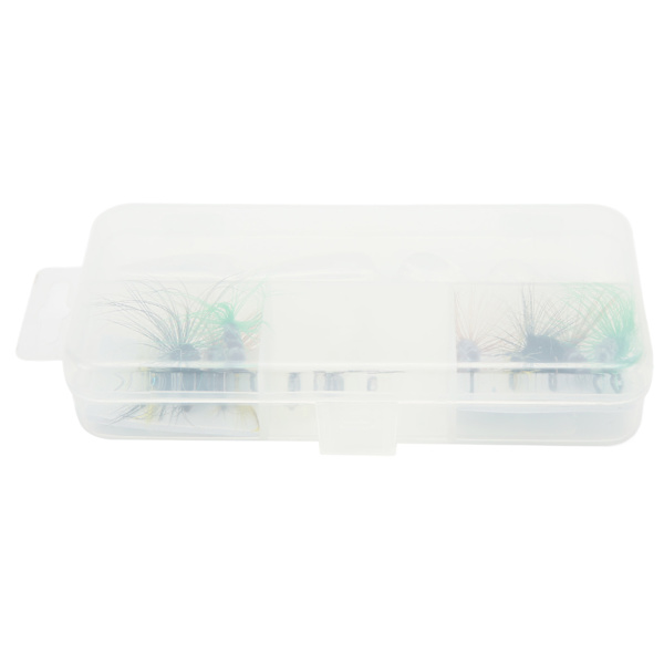 Fluefiske Fluer Kit Fluefiske Agnsats med Kasterkrok Svivel Plastperler Oppbevaringsboks