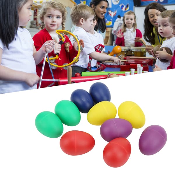 Fargerike Mini Egg Shakers - Sett med 10 Perkusjons Musikkinstrument Leker