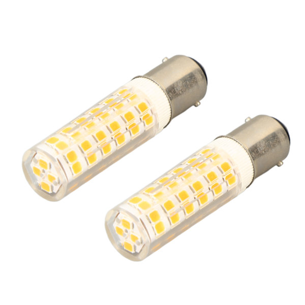 2 st BA15D LED-lampor Dimbara 6W Dubbelkontakt DC Bajonettbas 540LM 76 LED Varmvitt Ljus 60W Halogenlampor Ekvivalent 100‑130V