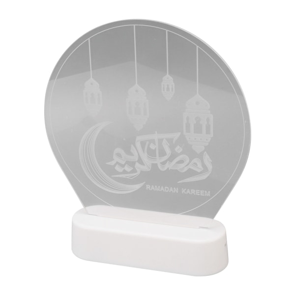 Eid Mubarak Yövalo Ramadan RGB LED 3D-pohjainen muslimi-islamilainen pöytävalaisimen koriste