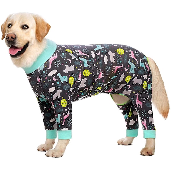 Smukke elastiske hundepyjamas til mellemstore og store hunde - Grå