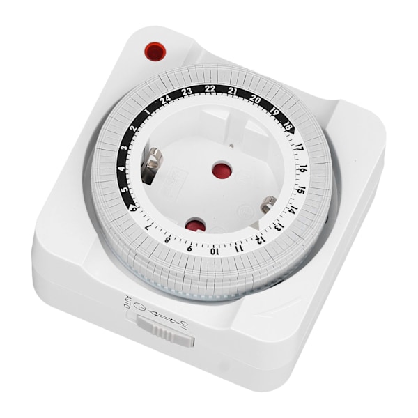 Timer-stikkontakt, mekanisk, 24 timer, 15 minutters intervaller, automatisk nedtællingsudtag, timer til elcykel, EU-stik, 230V
