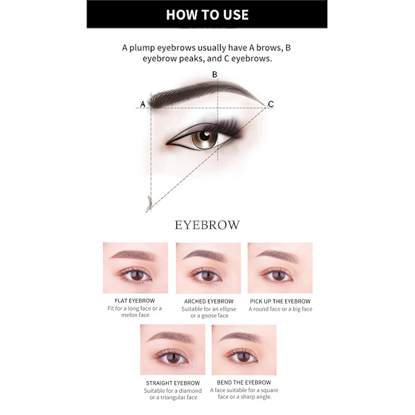 Ögonbrynssmink Långvarig ögonbrynsgel Vattentät Ögonbrynssmink Tint Gel Kit med ögonbrynspenna sminkborste