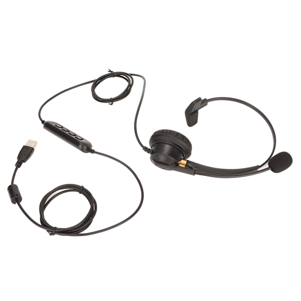 Single Ear Service Headset ENC Active Noise Cancellation USB Computer Headset for Office Kundeservice