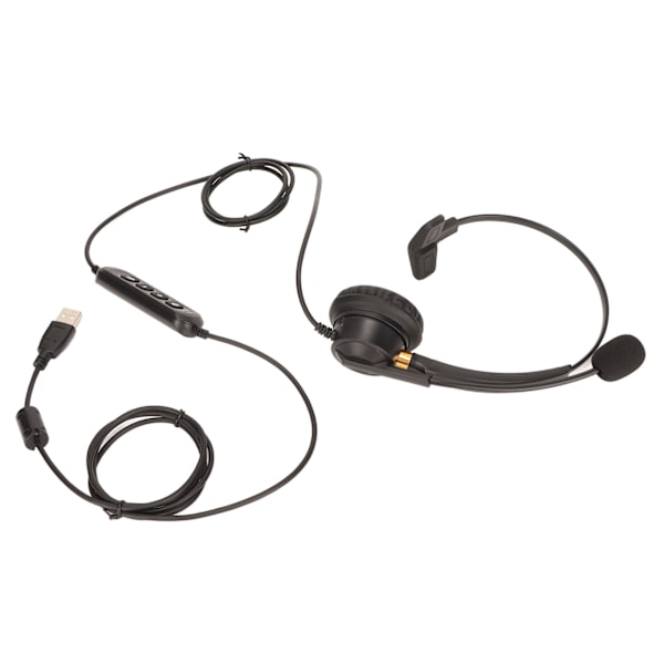 Single Ear Service Headset ENC Active Noise Cancellation USB Datorheadset för Office Kundtjänst