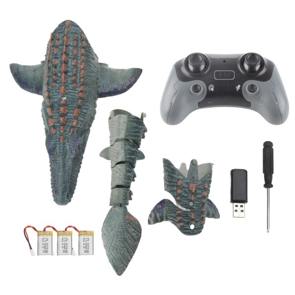 Mosasaurus Dinosaur Toy Fjärrkontroll Trådlös realistisk sjömonsterleksak för barn över sex år Tre batterier