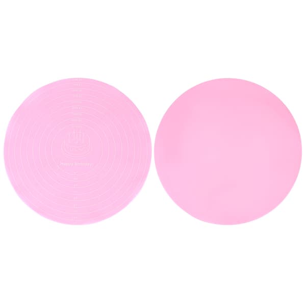 2 STK NonStick Rund Silikone Dejrulleunderlag Bageunderlag til Kage Drejebord