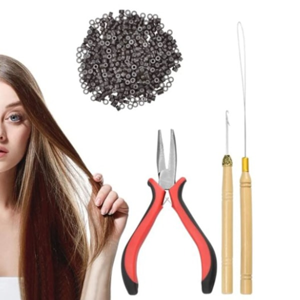 4 stk. parykk tang sett robust lett parykk hår extensions tang sett for salong stue