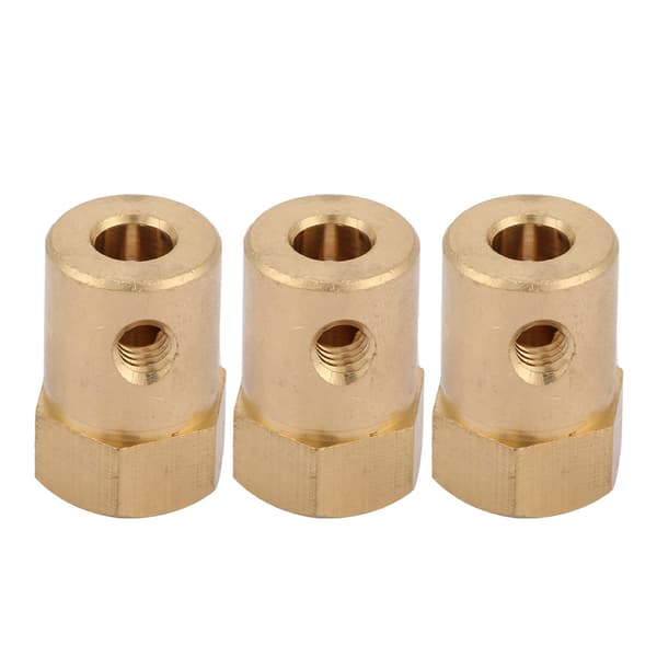 4 stk. Messing Forlænget Aksel Hex Kobling Koblingsmotor Connector (6mm)