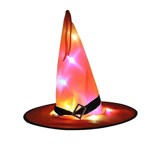 LED-häxhattlampa Orange Halloween Utomhusdekoration Hängande Glödande Hatt 1 Styck