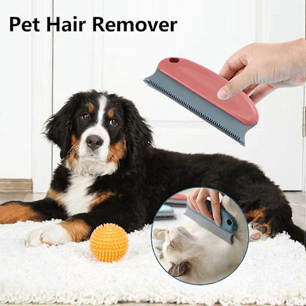 Katte- og hundehårbørste, gjenbrukbar magisk hårbørste, kjæledyrklær / sofa / bil / seng / matte hårbørste rød