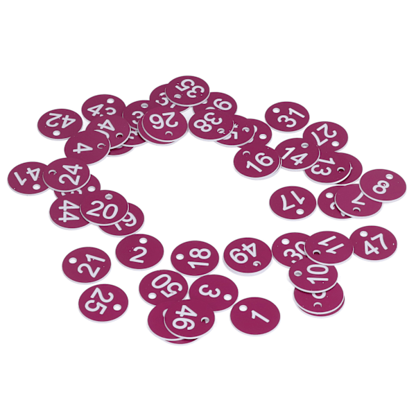 50 kpl numeroitua etikettiä, pyöreä, yksinkertainen, kaunis mehiläispesän tarra, jalostustarvikkeet mehiläishoitoon, eläintenhoitoon, numerot 1-50, violetti