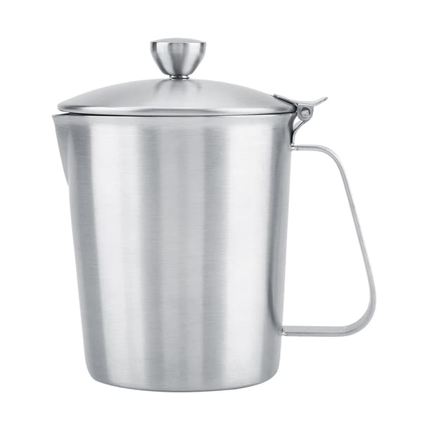 Mælkekande i rustfrit stål Kaffekop med låg og mål (500 ml)