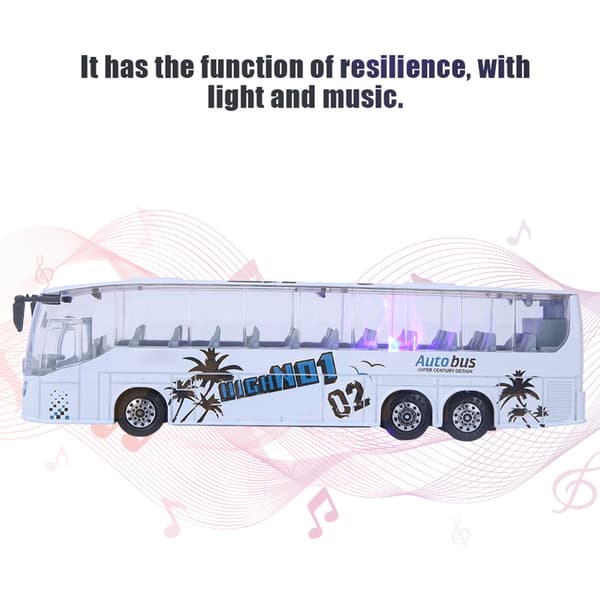 1:50 Simulation Transit Bus Model Legetøj Legering Træk Tilbage Bus Legetøj med Lys og Musik til Børn (Hvid)