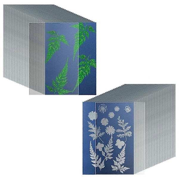 38 ark Cyanotype Papir A5 Soltrykk Papirsett