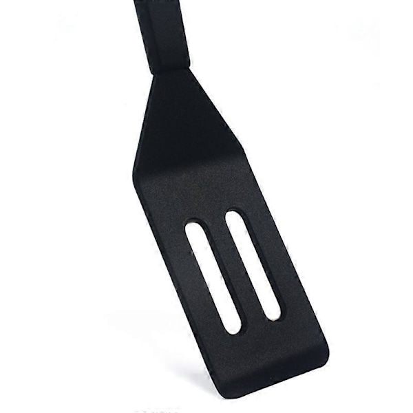 2-delt mini service spatel, fleksibel, varmebestandig, non-stick silikone spatel, til små stegepander (sort & rød) - med huller