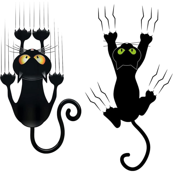 Søte kattebilklistremerker - sett med 2 morsomme katteklistremerker for bilvinduer og dørdekorasjoner