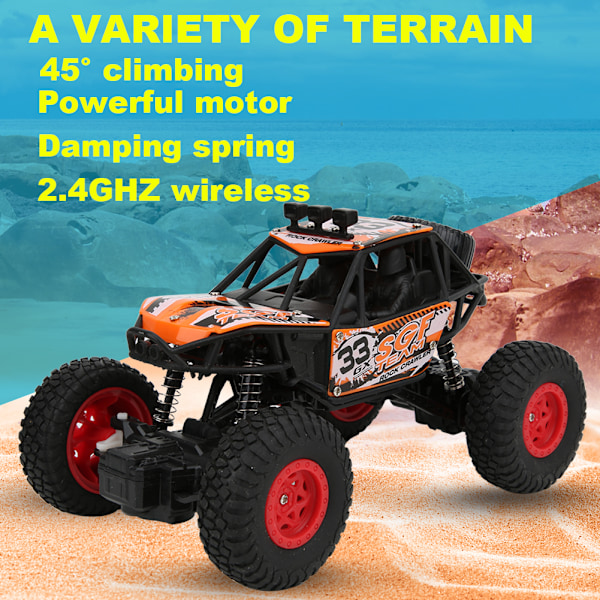 MGRC 8211A 1/20 4WD Fjernbetjent Klatrebil Genopladelig Offroad Bil Drenge RC Legetøj (Orange)