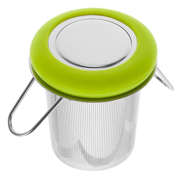Sammenklappelig Teinfuser i Rustfrit Stål med Fint Masket Filter til Løse Blade Te og Kaffe Grøn Farve