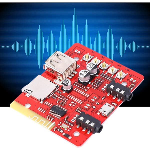 5V WiFi trådløs lydmottakermodul kompatibel med Bluetooth, USB og TF-kort.