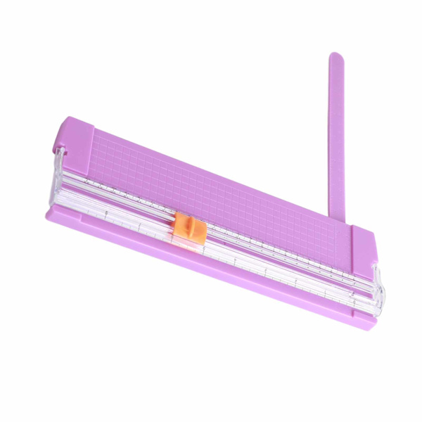 Papirkutter Liten Minifolding Klarskala Grader Gratis karbonstålskjæring Scrapbook Papir Trimmer Lilla