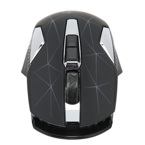 Trådløs mus 2.4G trådløs ergonomisk design 3 DPI sklisikker rulle USB oppladbar spillmus for PC bærbar datamaskin svart