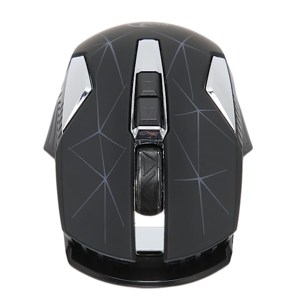 Trådløs mus 2.4G trådløs ergonomisk design 3 DPI skridsikker rulle USB genopladelig gamingmus til pc bærbar computer sort