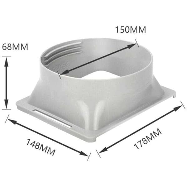 1 PC Universal Window Adapter Portable Air Conditioner Hose Exhaust Pipe 15cm Hose Accessory (Square)