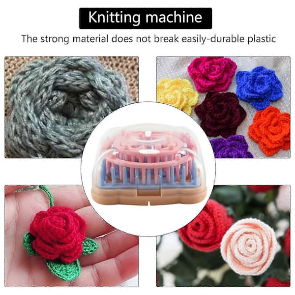 Blomsterstickmaskin Kit DIY Blomstermaskin Vävstol Verktygsset Fyrkantig Blomstertillverkare med Nål