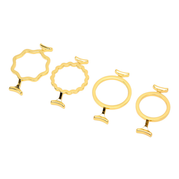 4 stk. voksforseglingsforme i guld farve zinklegering assorteret stil robust holdbar voksforseglingsstampelringe til 0,98 tommer 1,18 tommer stempel