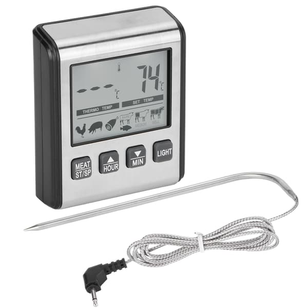 Digitalt grillmattermometer Temperaturalarm BBQ Sammenleggbar sondetermometer for kjøtt