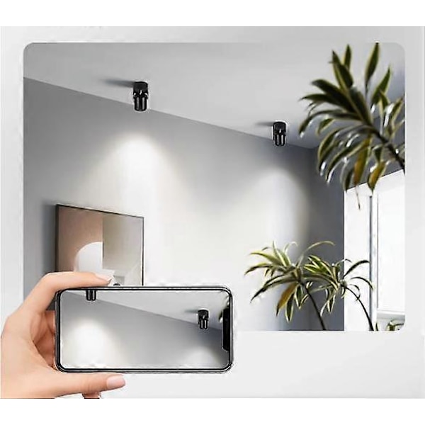 Svart Inomhusspotlight, Vit LED Takspotlight Justerbar Takspotlight (Varmvitt Ljus)