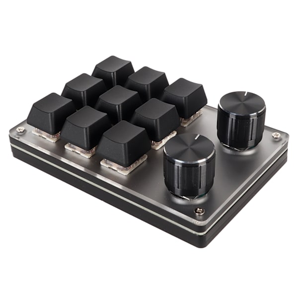 Punainen kytkin makronäppäimistö Plug and Play Ergonomiset mukautetut nupit USB -mininäppäimistö pöytätietokoneelle 9 näppäintä 2 nuppia