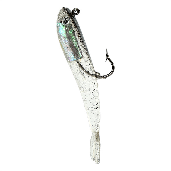 10 kpl 7,5 cm 3D Eyes Silikoni Soft Bait Jig Head kalastussyöttivälineet terävällä koukulla